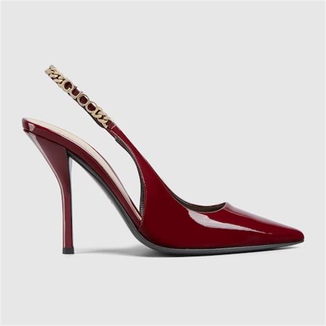 gucci stacked platform red heels lips and star|Gucci Signoria slingback pump.